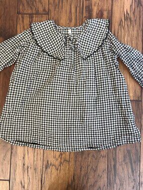Rylee + Cru 4/5 Mini Dress in Black Gingham